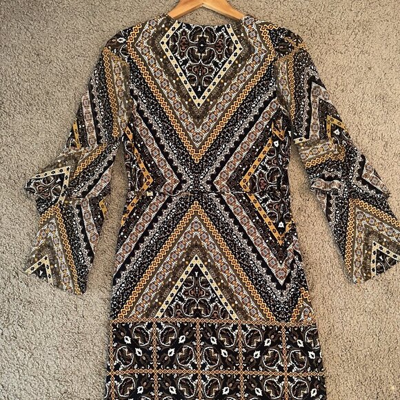 INC International Concepts Printed Bell Sleeve Dress - Picture 2 of 16